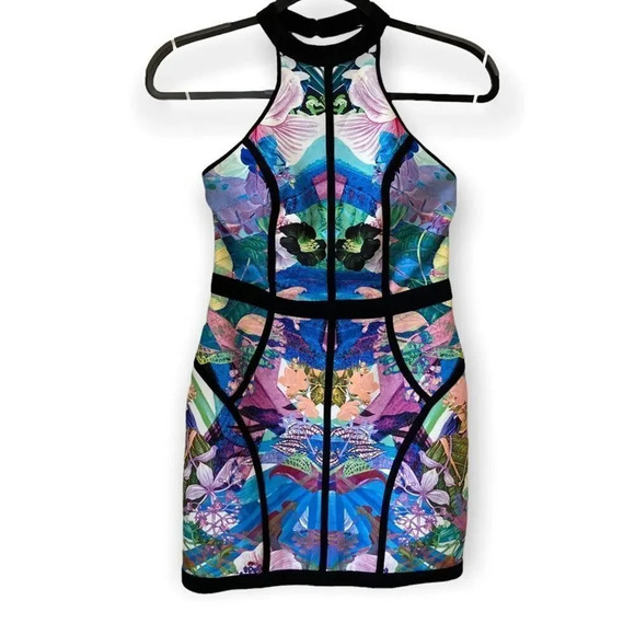 FINDERS KEEPERS Winter Birds Dress Hibiscus Print and Black Size XS - Picture 7 of 15